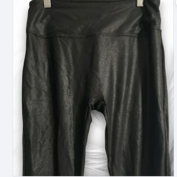 Santiny Women’s High Waist Black Leggings Shiny Look Size: M - Picture 3 of 7